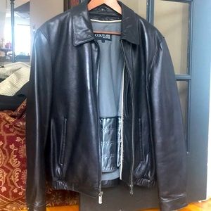 Men’s Lamb Leather Lined Bomber Jacket EUC Large